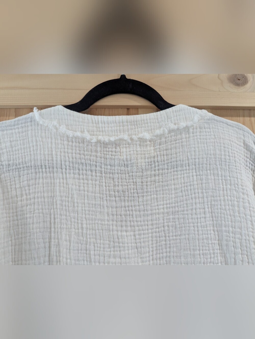 2/$40 Cloth & Stone White 100% Cotton Gauze Lace-Up Top - Picture 6 of 9